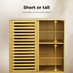 Levede Bamboo Shoe Storage Cabinet Shoes Rack Organizer 4Tier Cupboard