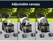 Pawz Pet Stroller Dog Cat Large Carrier Travel Pushchair Foldable Pram 4 Wheels