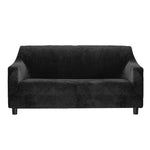 Marlow Sofa Cover High Stretch Slipcovers Soft Plush Protector 4 Seater Black