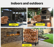 Firewood Storage Rack Fireplace Tool Wood Holder 300KG Heavy Duty 123X33X126CM