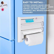6in1 Wall Mounted Kitchen Rack Towel Holder Foil Roll Organizer Film Dispenser