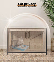 Pawz Enclosed Cat Litter Cabinet Box Furniture Kitty Toilet Tray Pet House Table