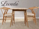 Levede 2x Dining Chairs Wooden Hans Wegner Chair Wishbone Chair Cafe Lounge Seat