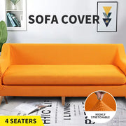 Couch Sofa Seat Covers Stretch Protectors Slipcovers 4 Seater Orange