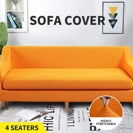 Couch Sofa Seat Covers Stretch Protectors Slipcovers 4 Seater Orange