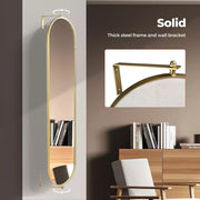 Yezi Wall Mirror 360° Swivel Full Length Makeup Mirrors Oval Frame Home Decor