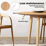 Levede Dining Table Round Rubberwood Base Kitchen Cafe Restaurant 100/120cm