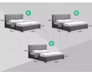 Levede Wooden Bed Frame Double Queen King Fabric Storage Mattress Base Gas Lift