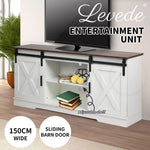 Levede TV Cabinet Entertainment Unit Stand Wooden Table Sliding Barn Door 150CM