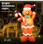 Santaco Christmas Inflatable Gingerbread Man 1.5M Xmas Decor LED Lights Outdoor