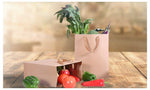 x50 Bulk Kraft Paper Gift Bags Craft Wedding Retail Brown Carry Bag With Handle