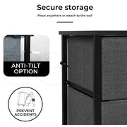 Levede Storage Cabinet Tower Chest of Drawers Dresser Tallboy 5 Drawer Grey