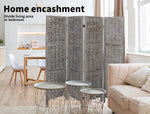Levede 4 Panels Partition Room Divider Foldable Privacy Screen Rattan 170X160CM