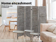 Levede 4 Panels Partition Room Divider Foldable Privacy Screen Rattan 170X160CM