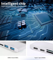 USB 3.0 Type-C HUB 6 Port Powered Adapter High Speed Splitter for Macbook pro