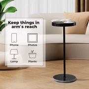 Levede Side Table Tea Coffee Desk Round Marble Base Bedside Sofa Small Minimal