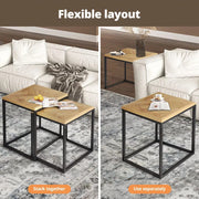 Levede Nesting Side Table Set of 2 Bedside Sofa Square End Tables Coffee Office