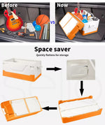 Car Boot Organiser 2 Layer Foldable Trunk Storage Box Collapsible Multi-purpose