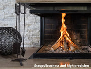 Traderight Fireplace Tool Set 4 PC Fire Place Poker Brush Shovel Stand Cast Iron