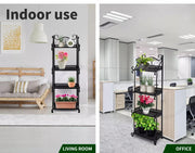 Levede Plant Stand 4 Tiers Outdoor Indoor Metal Flower Pots Rack Garden Shelf