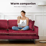 Levede 3 Seater Sofa Chair Italian Velvet Couch Lounge Armchair Recliner 210cm