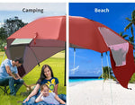 Mountview Beach Umbrella Outdoor Umbrellas Sun Shade Garden Shelter 2.33M Red