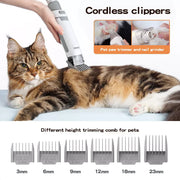 Pawz Pet Grooming Kit Vacuum 7 In1 Dog Cat Hair Dryer Remover Clipper Brushes