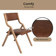 Levede 2x Dining Chairs Foldable PU Leather Kitchen Chair Lounge Room Vintage