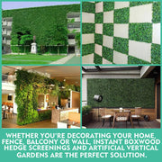 Marlow Artificial Boxwood Hedge Fake Vertical Garden Green Wall Fence 60x40x4cm