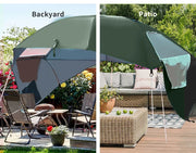 Mountview Beach Umbrella Outdoor Umbrellas Sun Shade Garden Shelter 2.33M Green