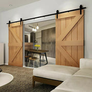 Levede Sliding Barn Door Hardwre Track Set 1.5/1.83/2/2.44/3/3.66/4M Roller Kits