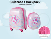 Bopeep Kids Luggage Set 16''13'' 2PCS Travel Suitcase Child Bag Backpack Unicorn