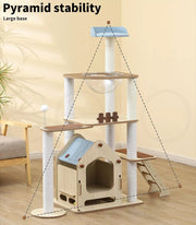 Pawz Cat Tree Scratching Post Scratcher Cats Tower Wood Furniture House 138cm