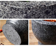 Toque Granite Pestle and Mortar Unpolished Solid Granite Spice Grinder Tool 15cm