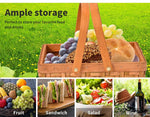 Picnic Basket Deluxe Willow Baskets Outdoor Gift Storage Person Carry Foldable