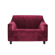 Marlow Sofa Cover High Stretch Slipcovers Soft Plush Protector  1 Seater Ruby