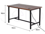 Levede High Bar Table Office Desk USB Charge Vintage Industrial Dining 110x60CM