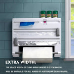 6in1 Wall Mounted Kitchen Rack Towel Holder Foil Roll Organizer Film Dispenser
