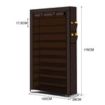 Levede 2pcs 10 Tier Shoe Rack Storage Cabinet Cube DIY Organiser Organizer Brown