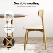 Levede 2x Dining Chairs Kitchen Chair PU Leather Rubberwood Frame Cafe Lounge