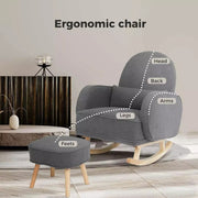 Levede Rocking Chair Nursery Rocker Armchair Lounge Lazy Sofa Ottoman Footstool