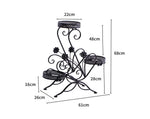 Levede Plant Stand Outdoor Indoor Metal Flower Pots Rack Corner Planter Shelf.