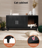 Pawz Enclosed Cat Litter Cabinet Box Kitty Toilet Tray Pet House Table Black