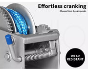 Manan Hand Winch 2000KG /4410LB 3 Speed Manual Car 4WD Boat Marine Trailer 8M