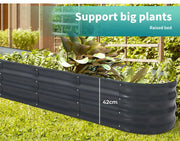 Lambu Garden Bed Planter Raised Coated Galvanised Steel Vegetable Beds Oval 3.2m