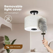 Emitto Pendant Ceiling Light Led Modern Lamp Bedroom Living Room Linen Washable