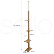Pawz Cat Tree Tower Scratching Post Floor to Ceiling Condo Scratcher 284cm