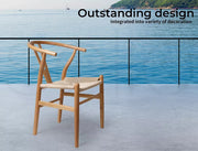 Levede 2x Dining Chairs Wooden Hans Wegner Chair Wishbone Chair Cafe Lounge Seat