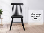 Levede 2x Dining Chairs Kitchen Winsor Chair Natural Wood Cafe Lounge Seat Black