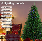 Santaco 1.8M Christmas Tree Pre Lit 8 Mode Led Lights Xmas Bushy Decorations